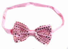 Load image into Gallery viewer, Sequin Satin Shiny Bow Tie Dickie Show Sparkly Fancy Dress Magic Mens Boys