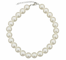 Load image into Gallery viewer, Large 18mm Faux Pearl Bead Chain Vintage Statement Great Gatsby Necklace Choker