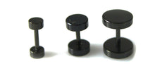 Load image into Gallery viewer, 3 x Mens Surgical Steel Earring Ear Stud Fake Ear Stretcher Stainless Black