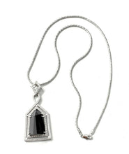 Load image into Gallery viewer, Quality Platinum Silver Plated Necklace Statement Large Pentagon Zircon Pendant