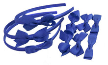 Load image into Gallery viewer, 9 PIECE BUNDLE SET School Hair Bows Headbands Clips Alice Bands Uniform Colours