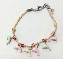 Load image into Gallery viewer, Girls Kids Adjustable Bracelet Clay Rose Stone Beads Glass Cherry Charm Fruit