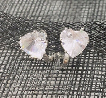 Load image into Gallery viewer, Silver Tone Diamante Crystal Clips Clip On Earrings Studs Bridal Non Pierced UK
