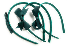 Load image into Gallery viewer, 3 x School Hair Bows on Headbands Alice Bands Uniform Colours Bow Headband Set