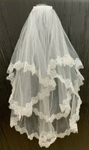 Load image into Gallery viewer, White Bridal Lace Veil on Comb Bride to Be Hen Night Bachelorette Wedding Party