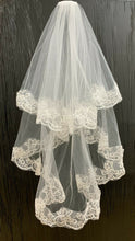 Load image into Gallery viewer, White Bridal Lace Veil on Comb Bride to Be Hen Night Bachelorette Wedding Party