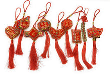 Load image into Gallery viewer, Feng Shui Lucky Red Tassel Sequin Chinese Hanging Bag Charm Year of Tiger Gift