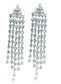 Dangle Drop Clip on Earrings Crystal Women Ladies Clipon Silver Tassle Bridal