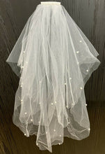 Load image into Gallery viewer, White Bridal Lace Veil on Comb Bride to Be Hen Night Bachelorette Wedding Party