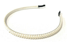 Load image into Gallery viewer, White Ivory Double Pearl Alice Band Hair Head Headband Bridal Girl Fashion Women