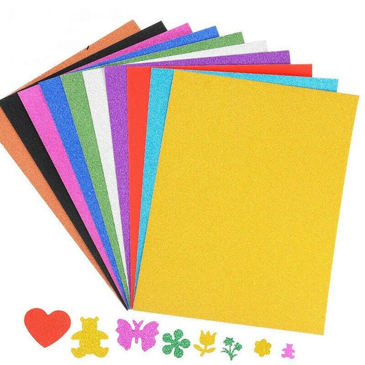 Pack of 10 A4 Glitter Card Sheets for Arts and Crafts - 250gsm Premium Quality