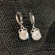 Load image into Gallery viewer, Quality Platinum Silver Plated Love Heart Zircon Crystal Dangle Drop Earrings UK