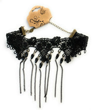 Load image into Gallery viewer, Black Lace Victorian Statement Bib Choker