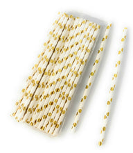 Load image into Gallery viewer, 25 Retro PAPER STRAWS Biodegradable Birthday Party Christmas Tableware Staw UK