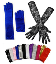 Load image into Gallery viewer, Ladies Short Wrist Gloves / Long Thin Satin Magician Party Dress Prom Wedding