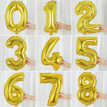 Load image into Gallery viewer, Reusable 16" Birthday Party Gold Number Foil Balloon Self Inflating Air Baloon