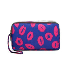 Load image into Gallery viewer, Fun PVC Canvas Wallet Purse Pouch Triple Zip w/ Wrist Strap Wristlet Clutch Bag