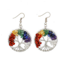 Load image into Gallery viewer, Silver Tone Tree of Life Natural Stone Beads Necklace and Earrings Gift Set UK