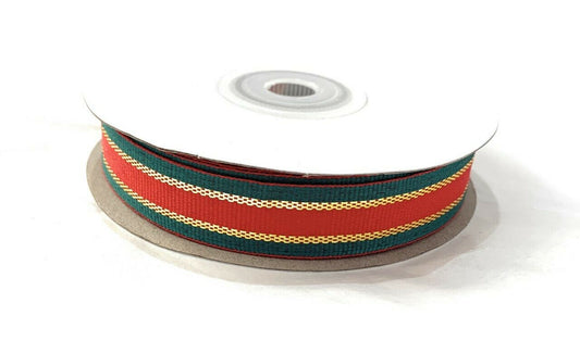 25 Yard (22.8 Meters) Reel Christmas Ribbon Gift Wrapping Wreath Decorations Craft Red Green Gold UK