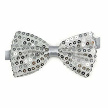 Load image into Gallery viewer, Sequin Satin Shiny Bow Tie Dickie Show Sparkly Fancy Dress Magic Mens Boys