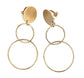High Quality Clip On Dangle Hoop Earrings - Copper Hoops - Silver / Vintage Gold