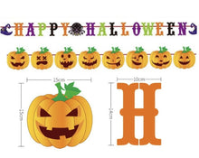 Load image into Gallery viewer, Happy Halloween Party Paper Bunting Decoration Pumpkin Banner Buntings UK Seller
