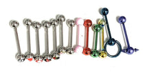 Load image into Gallery viewer, Tongue Bars Bar Surgical Steel Barbell Nipple Tragus Ear Nipple Eyebrow Piercing