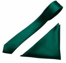 Load image into Gallery viewer, Mens Neck Tie and Pocket Square Handkerchief Set Hanky Wedding Skinny
