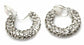 Classic 25mm Silver Tone Crystal CLIP ON Hoop EARRINGS for non Pierced Ears