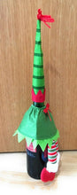 Load image into Gallery viewer, Novelty Christmas Green Elf Outfit as Wine Bottle Cover - Xmas Table Decorations