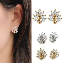 Load image into Gallery viewer, Girls Women's High Quality Sparkly Zircon Crystal Clip On Earrings Studs Gift UK