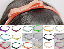 Load image into Gallery viewer, Classic Girls Children's Hair Bow Alice Band Headband Handmade - over 20 Colours
