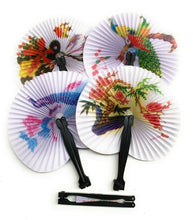Load image into Gallery viewer, 5 Small Chinese Floral Peacock Paper Folding Hand Held Travel Fans Party Job Lot