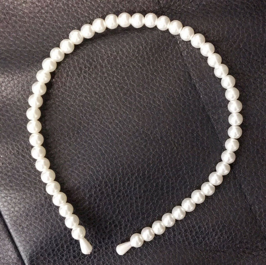 White Ivory Pearl Alice Band Hair Head Headband Bridal Girl Fashion Womens Gift