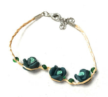 Load image into Gallery viewer, Girls Kids Adjustable Bracelet Clay Rose Stone Beads Glass Cherry Charm Fruit