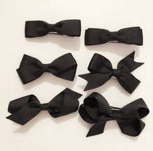 Load image into Gallery viewer, 6 PIECE SET Girls Small Hair Bows Clips Grosgrain Ribbon School Uniform Colours