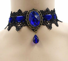 Load image into Gallery viewer, Gothic Black Lace Necklace Collar Choker Halloween Retro Vintage Chain Vampire