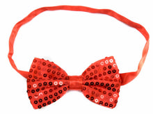 Load image into Gallery viewer, Sequin Satin Shiny Bow Tie Dickie Show Sparkly Fancy Dress Magic Mens Boys
