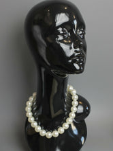 Load image into Gallery viewer, Large Big Giant Pearl 18mm Light Cream Pearl Necklace Bib Vintage Great Gatsby