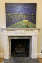 Load image into Gallery viewer, Large Framed Oil Painting on Canvas Van Gogh Repro Starry Night Over the Rhône