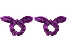 Load image into Gallery viewer, Pair of 2 Hair Scrunchies Girls Hair Bobbles Elastics Hair Bow / Bunny Ears Set