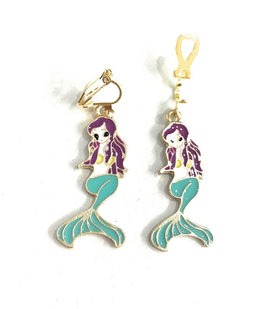 Mermaid clip deals on earrings