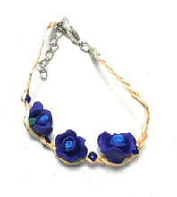 Load image into Gallery viewer, Girls Kids Adjustable Bracelet Clay Rose Stone Beads Glass Cherry Charm Fruit