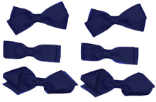 Load image into Gallery viewer, 6 PIECE / 3 Pairs SET Kids School Colours Hair Bows Small Grosgrain Ribbon Clips
