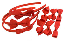 Load image into Gallery viewer, 9 PIECE BUNDLE SET School Hair Bows Headbands Clips Alice Bands Uniform Colours