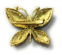 Load image into Gallery viewer, Gorgeous Large Gold Full Crystal Butterfly Bridal Hair Clip