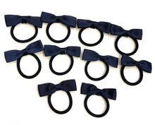 Load image into Gallery viewer, 10 Girls Hair Bow Bobble Elastic Bobbles Set - Primary School Colours - Gift