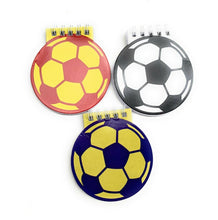 Load image into Gallery viewer, Set of 3 Small Spiral Football Notebook Girls Boys Notepad Party Bag Filler Gift
