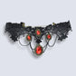 Gothic Black and Red Lace Bib Necklace Collar Choker Halloween Vintage Vampire