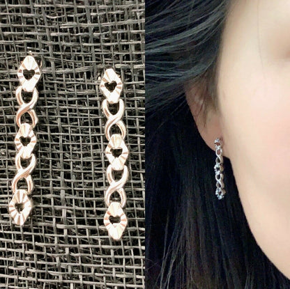 Women's Girls' 925 Sterling Silver Earrings Classic Dangle Chain Drop Xmas Gift